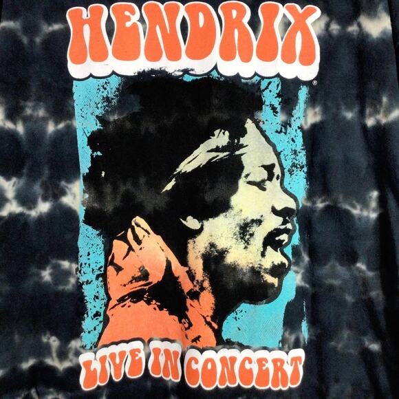 Authentic Jimmy Hendrix Live In Concert Tie Dye Shirt Black 3XL BIG - Picture 2 of 4